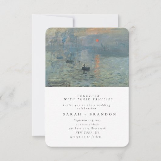 Green Lanscape Vieux faire-part de mariage de pein (Devant)