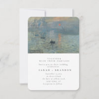 Green Lanscape Vieux faire-part de mariage de pein