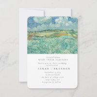 Green Lanscape Vieux faire-part de mariage de pein