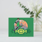 Green Lantern City Background en Logo Briefkaart (Staand voorkant)