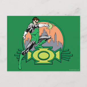 Green Lantern City Background en Logo Briefkaart