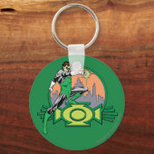 Green Lantern City Background en Logo Sleutelhanger (Voorkant)