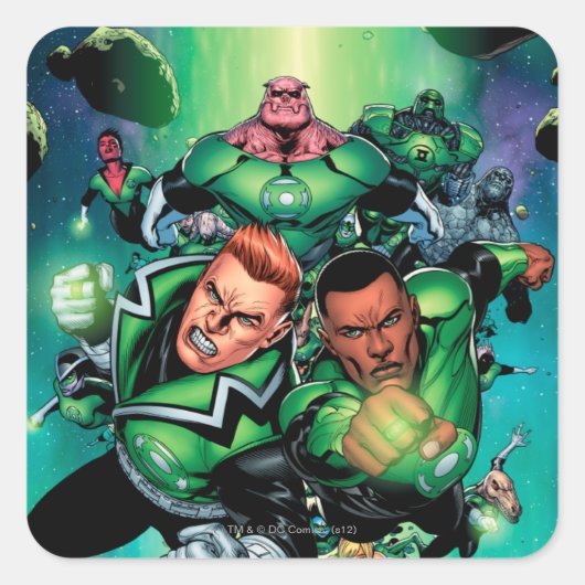 Green Lantern Corps Vierkante Sticker (Voorkant)