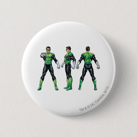 Green Lantern Drie Uitzichten Ronde Button 5,7 Cm (Voorkant)