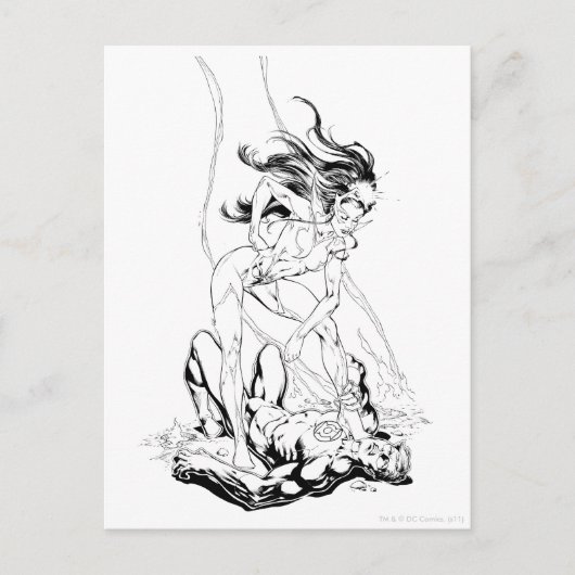 Green Lantern en Star Sapphire Briefkaart (Voorkant)