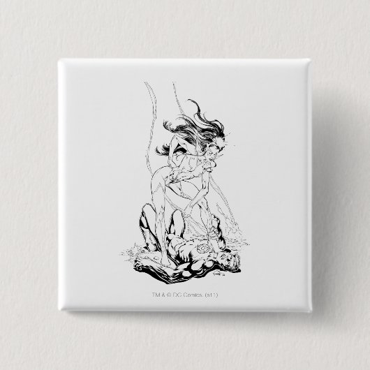 Green Lantern en Star Sapphire Vierkante Button 5,1 Cm (Voorkant)