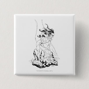 Green Lantern en Star Sapphire Vierkante Button 5,1 Cm