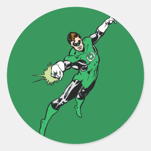 Green Lantern Jump Ronde Sticker (Voorkant)