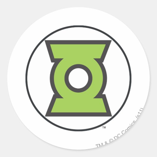 Green Lantern Logo 11 Ronde Sticker (Voorkant)