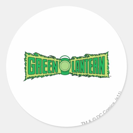 Green Lantern-Logo met Lantern Ronde Sticker (Voorkant)