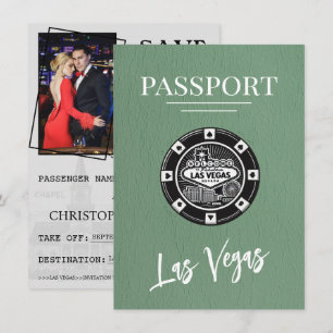 Green Las Vegas Passport Bewaar de datum Save The Date