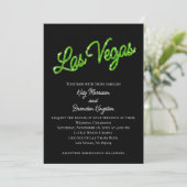 Green Las Vegas Sparkles Faire-part de mariage (Debout devant)