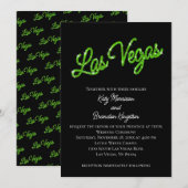 Green Las Vegas Sparkles Faire-part de mariage (Devant / Derrière)