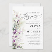 Green Lavendel Verlovingsfeest Uitnodiging (Voorkant)