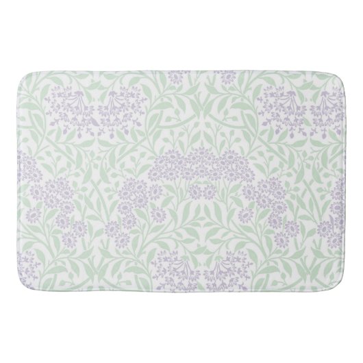 Green Lavender Floral Damask Pattern Badmat (Voorkant)