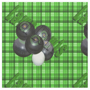 Green Lawn Bowls Checked Tartan Design Stof