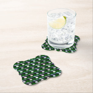 Green Lawn Bowls Pattern, Paper Onderzetters