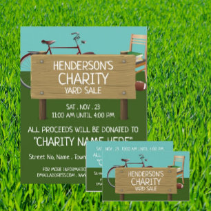 Green Lawn, Charity Yard Sale Event Adverteren Visitekaartje