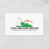 Green Lawn Mower Landscaping Service Visitekaartje (Voorkant)