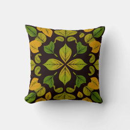 Green Leaf Abstract Square Throw Pillow Kussen