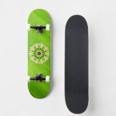 Green Leaf and Mandala Skateboard Deck (Recto)