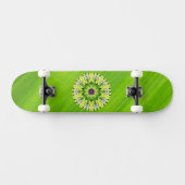 Green Leaf and Mandala Skateboard Deck (Horz)