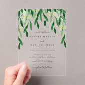 Green Leaf Botanische bruiloft Acryl Uitnodigingen (Insitu (Draagbaar))