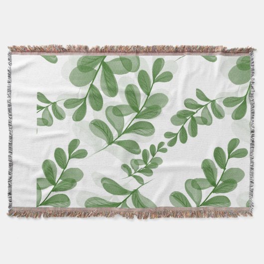Green Leaf Branch Pattern Art Deken (Voorkant)