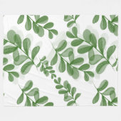 Green Leaf Branch Pattern Art Fleece Deken (Voorkant (Horizontaal))