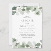 Green Leaf Elegant Modern Wedding Kaart (Voorkant)
