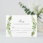 Green Leaf Elegant Wedding RSVP (Staand voorkant)