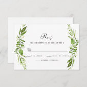 Green Leaf Elegant Wedding RSVP (Voorkant / Achterkant)