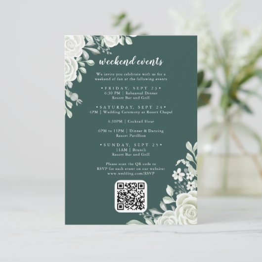 Green Leaf Flora Week-end Événements Carte de clôt (Debout devant)