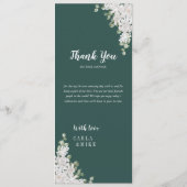 Green Leaf Floral Remerciements et Menu de Mariage (Dos)