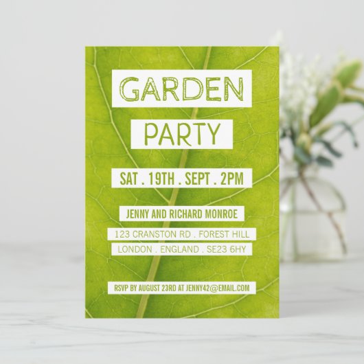 Green Leaf, Garden Party Kaart (Staand voorkant)