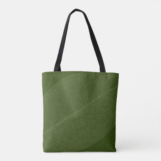 Green Leaf Grid Illustration Canvas tas (Achterkant)