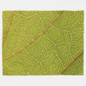 Green Leaf Macro Fleece Blanket (Voorkant (Horizontaal))