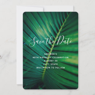 Green Leaf Palm Frond Closeup Foto Birthday Save The Date