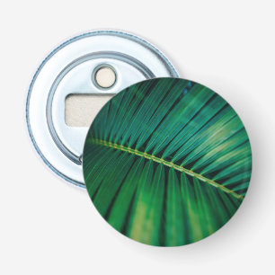 Green Leaf Palm Frond Tropische Natuur Foto Button Flesopener