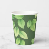 Green Leaf Paper Cup - Aangepaste Logo Papieren Bekers (Achterkant)
