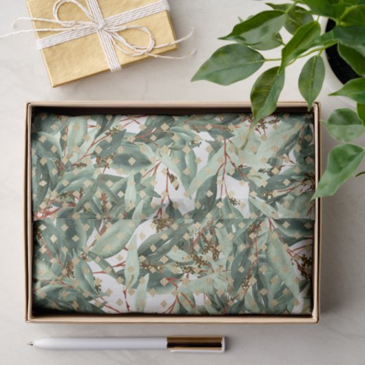 Green Leaf Pattern 25 Tissuepapier (Geschenk)