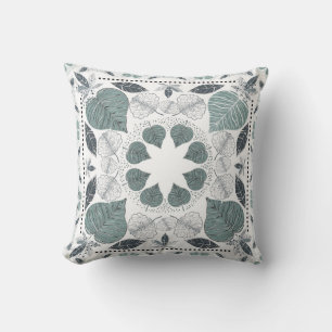 Green Leaf Pattern Designer Pilow Kussen