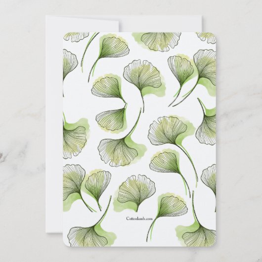 Green Leaf Pattern Invitation (Dos)