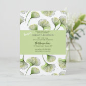 Green Leaf Pattern Invitation Kaart (Staand voorkant)