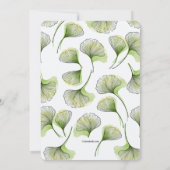 Green Leaf Pattern Invitation Kaart (Achterkant)