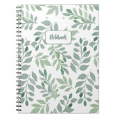 Green Leaf Pattern Personalized Notebook Notitieboek (Voorkant)