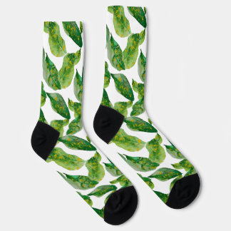 Green Leaf print Sokken