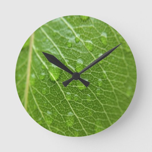 Green Leaf Ronde Klok (Voorkant)