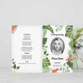 GREEN LEAF | Sjabloon van het begrafenisprogramma (Staand voorkant)