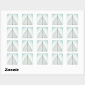 Green Leaf Skeleton Vierkante Sticker (Vel)